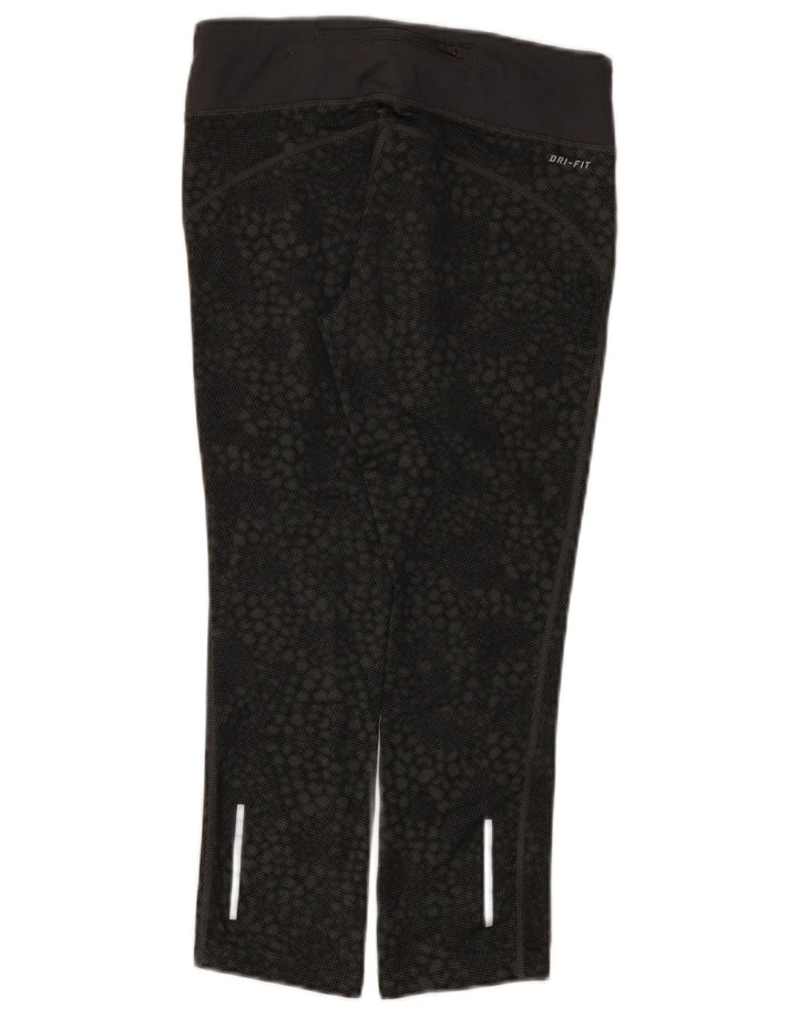 Nike Legging Capri Dri Fit pour femme UK 8 Small Noir Géométrique Polyester