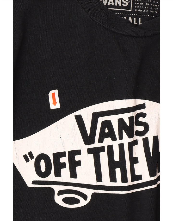 VANS T-shirt graphique pour hommes, coupe personnalisée, petit, en coton noir