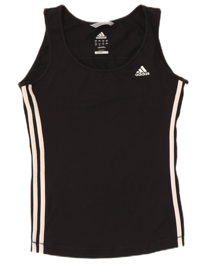 ADIDAS Femmes Climalite Débardeur UK 12 Moyen Noir Polyamide