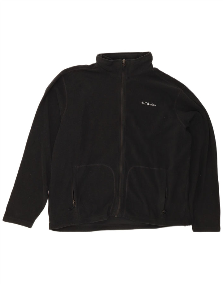 COLUMBIA Mens Fleece Jacket UK 44 2XL Black Polyester