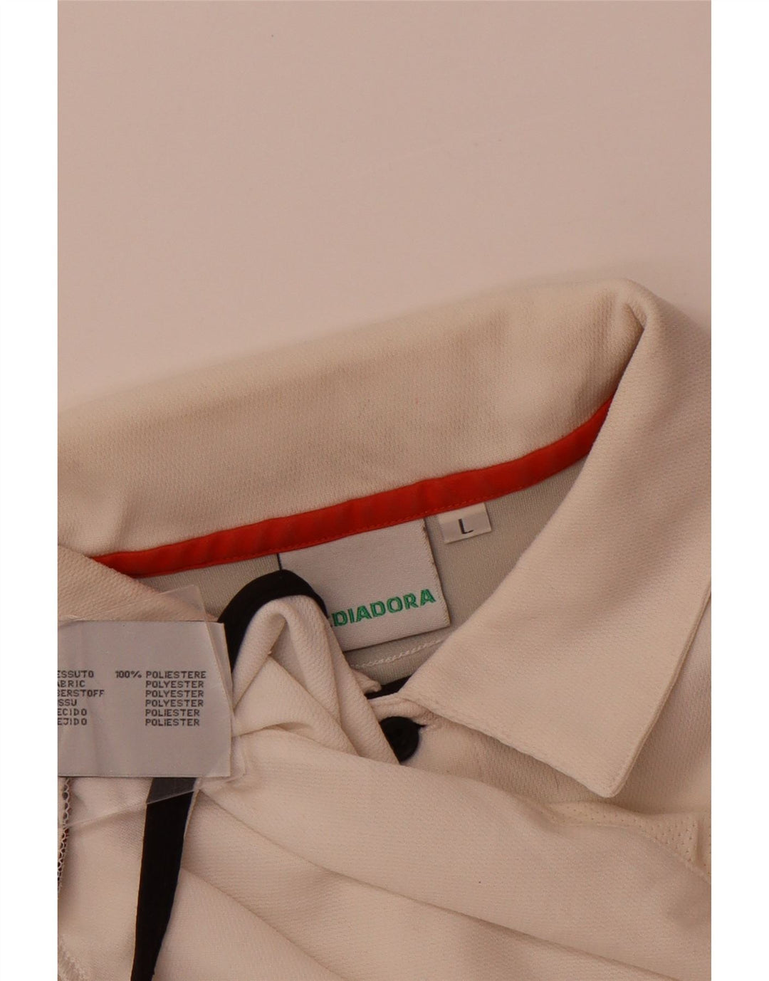 Diadora Polo Homme Large Blanc Colorblock Polyester