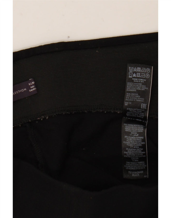 MARKS & SPENCER Leggings Femme UK 44 Large Noir Viscose