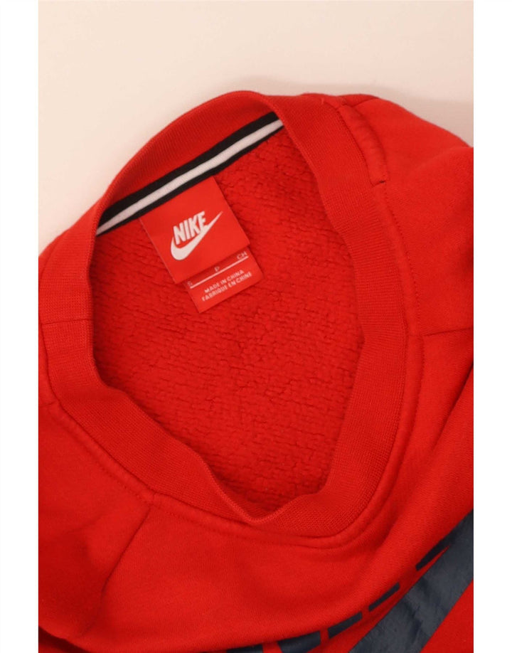 Nike Sweat-shirt surdimensionné graphique pour femme UK 10 Petit Rouge