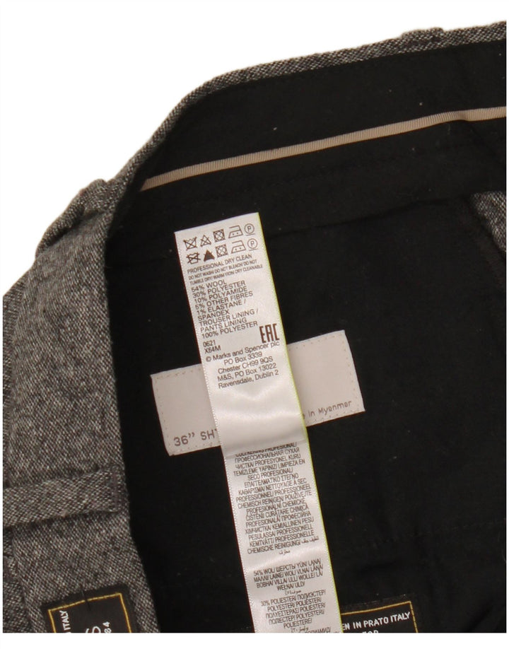 Marks & Spencer Pantalon de costume droit sur mesure pour homme W36 L29 Gris moucheté