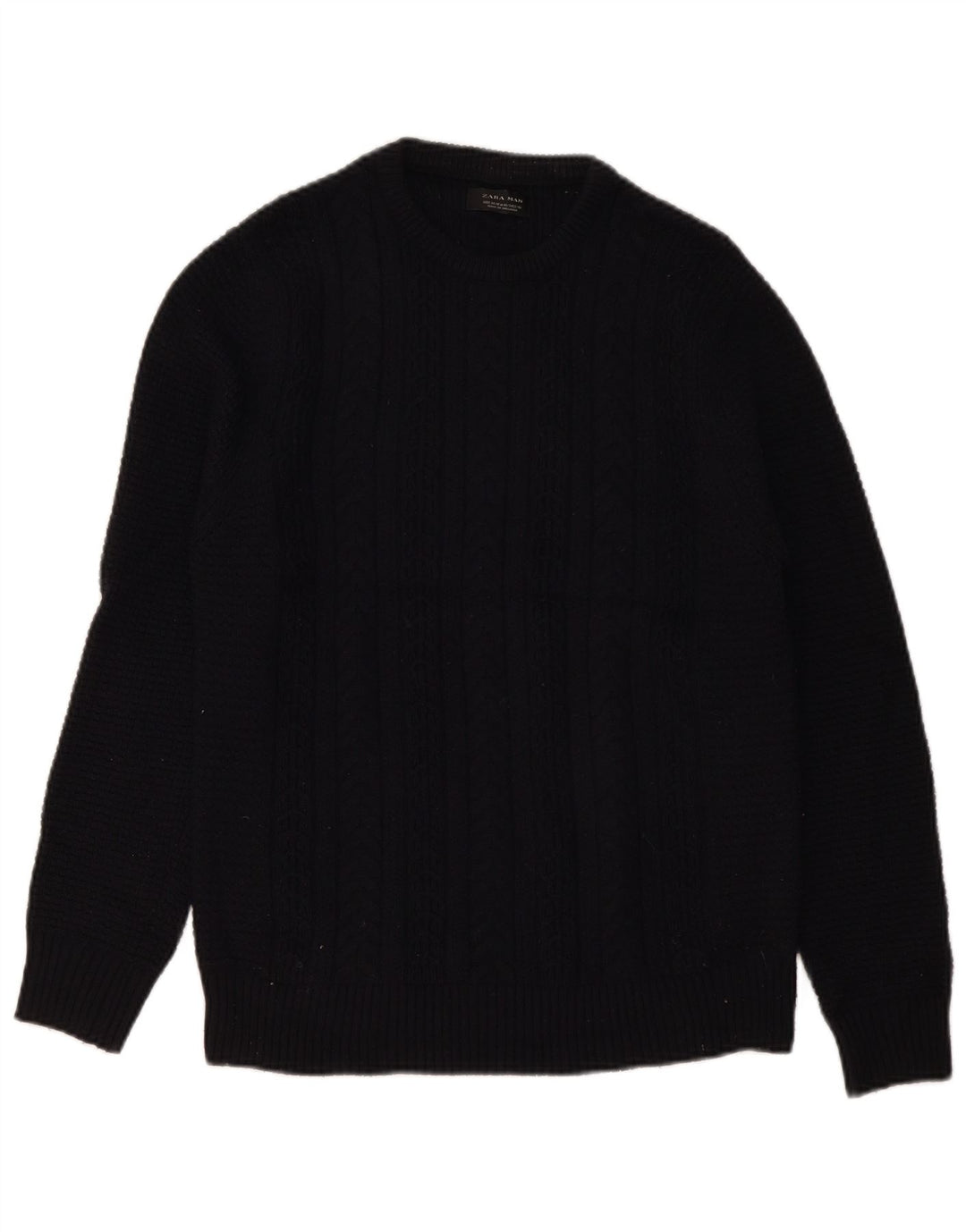 Zara Pull Col Ras Du Cou Homme Bleu Marine Moyen