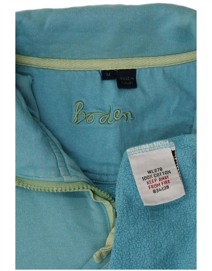 Boden Sweat-shirt à col zippé pour femme UK 44 Bleu moyen Coton