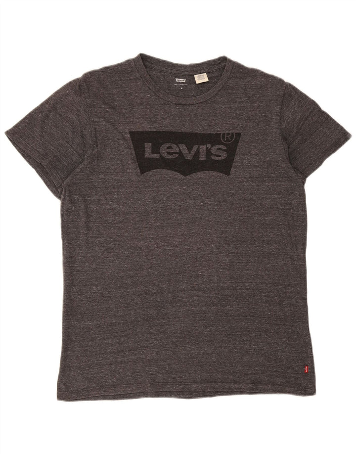 LEVI'S Mens Graphic T-Shirt Top Medium Grey Flecked