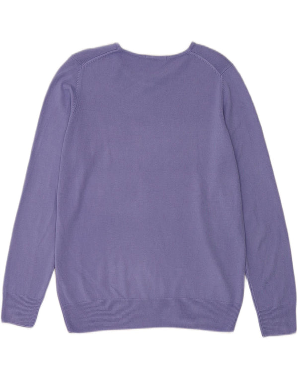 Marks & Spencer Pull col bateau pour femme UK 14 Large Acrylique Violet
