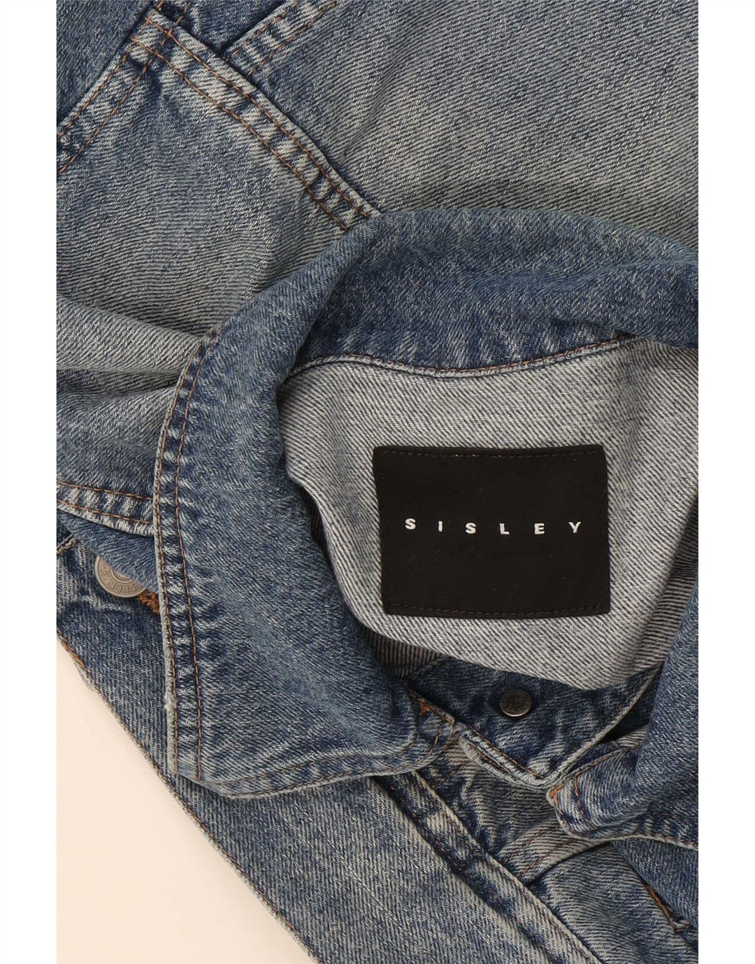 Sisley Veste en Jean Homme UK 36 Petit Bleu Coton