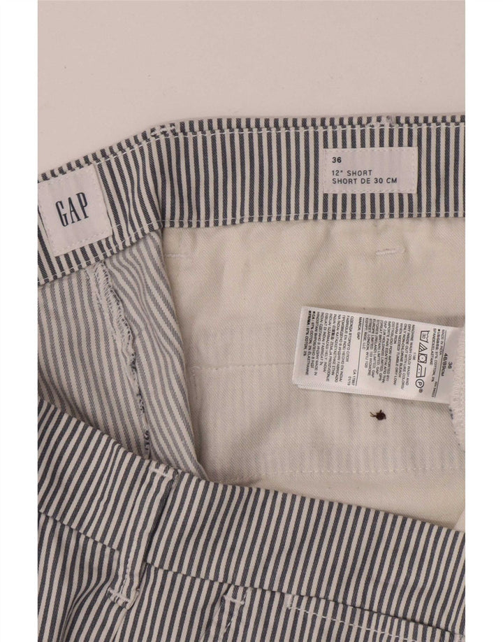 Gap Short Chino Homme W36 Large Bleu Rayé Coton