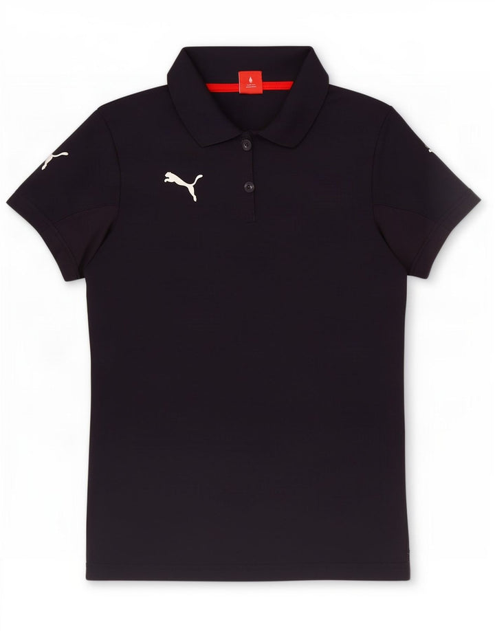 Puma Polo graphique pour femme UK 12 Bleu marine moyen Polyester