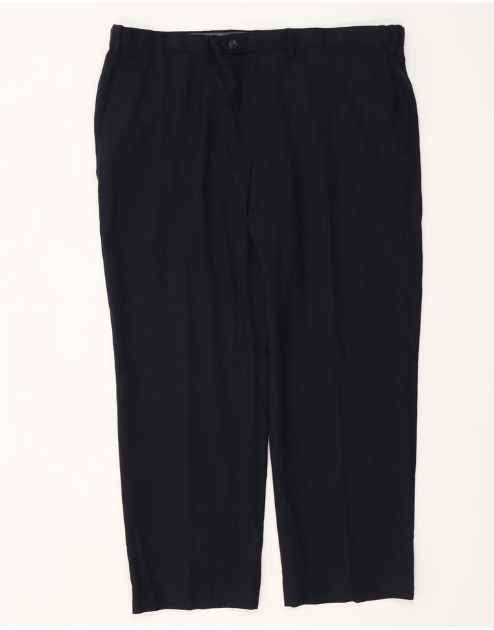 MARKS & SPENCER Pantalon de Costume Regular Fit Homme W42 L29 Laine Bleu Marine