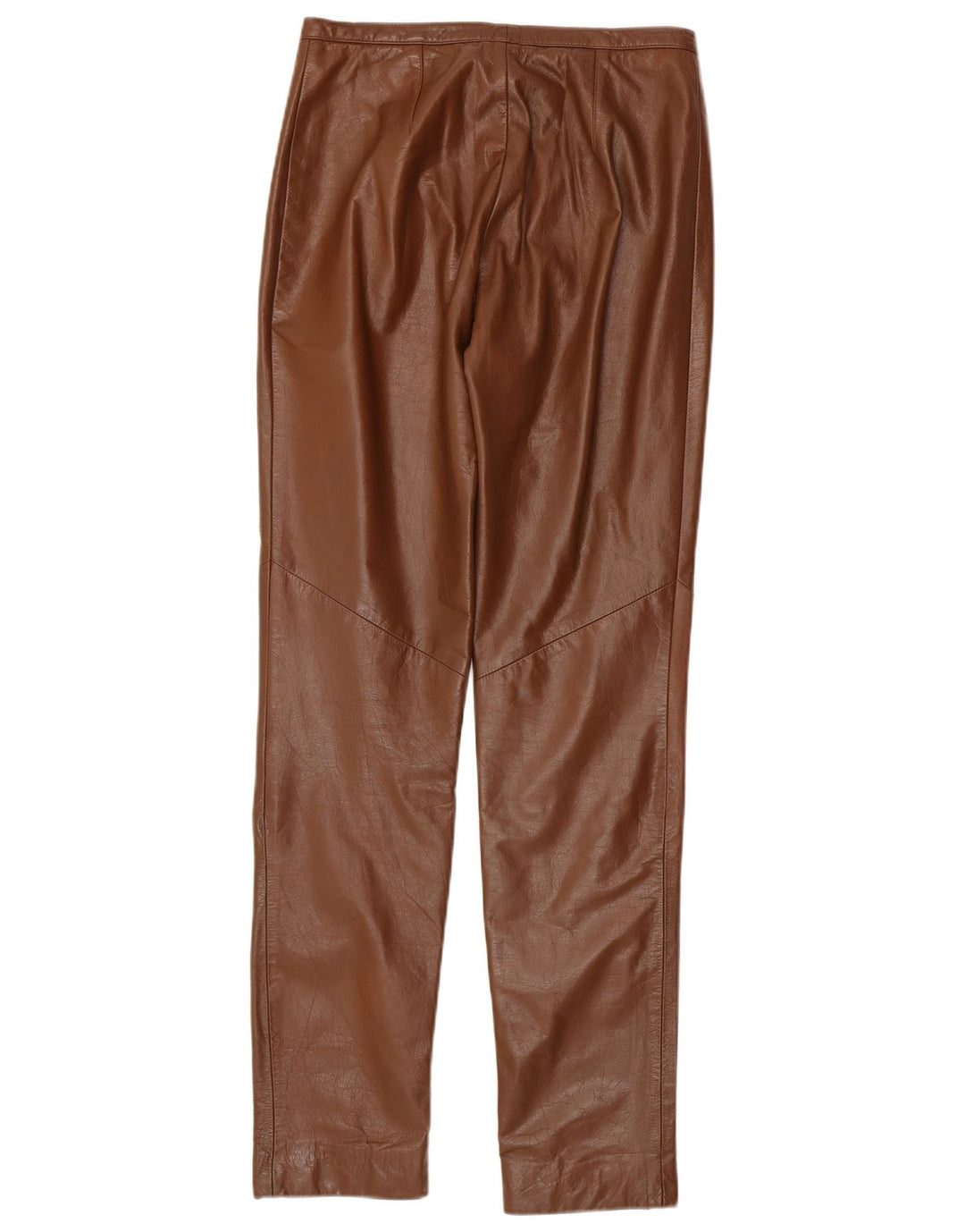 Hennes Pantalon en cuir slim pour femme EU 38 Medium W28 L33 Cuir marron