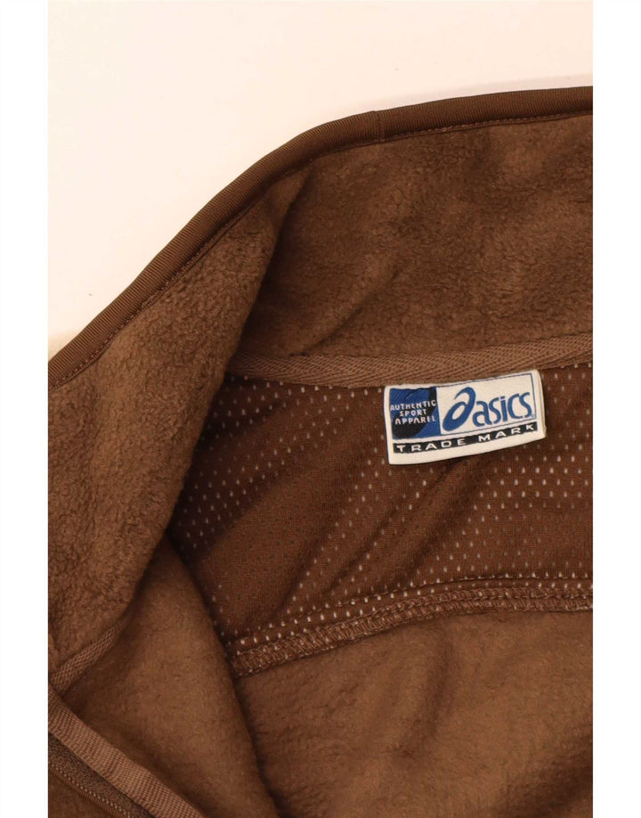 Asics Veste polaire pour homme UK 36 Small Marron Colourblock