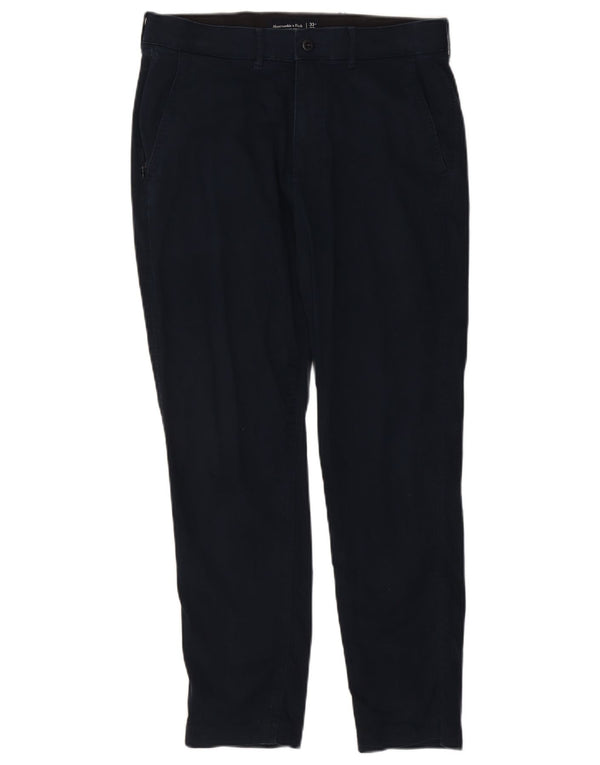 Abercrombie & Fitch Pantalon chino skinny pour homme W33 L28 Bleu marine Coton
