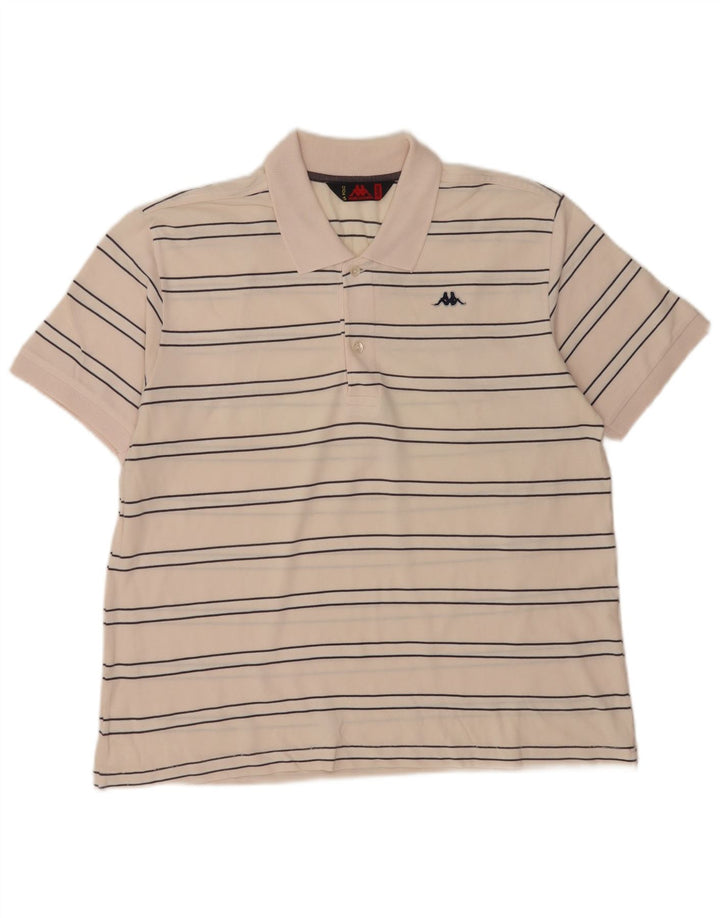 Kappa Polo Homme Large Rose Rayé