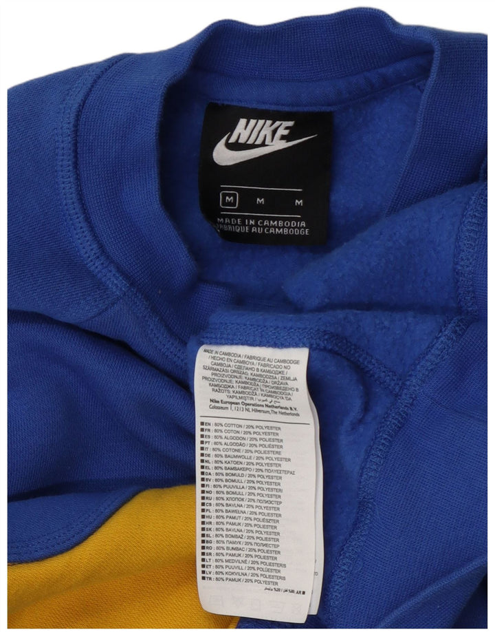 Nike Womens Graphic Crop Sweatshirt Jumper UK 14 Bleu Moyen Coton
