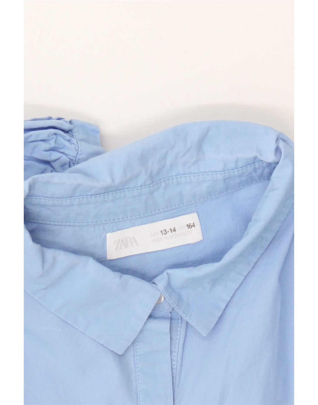 Zara Chemise à volants sur le devant pour fille 13-14 ans Bleu