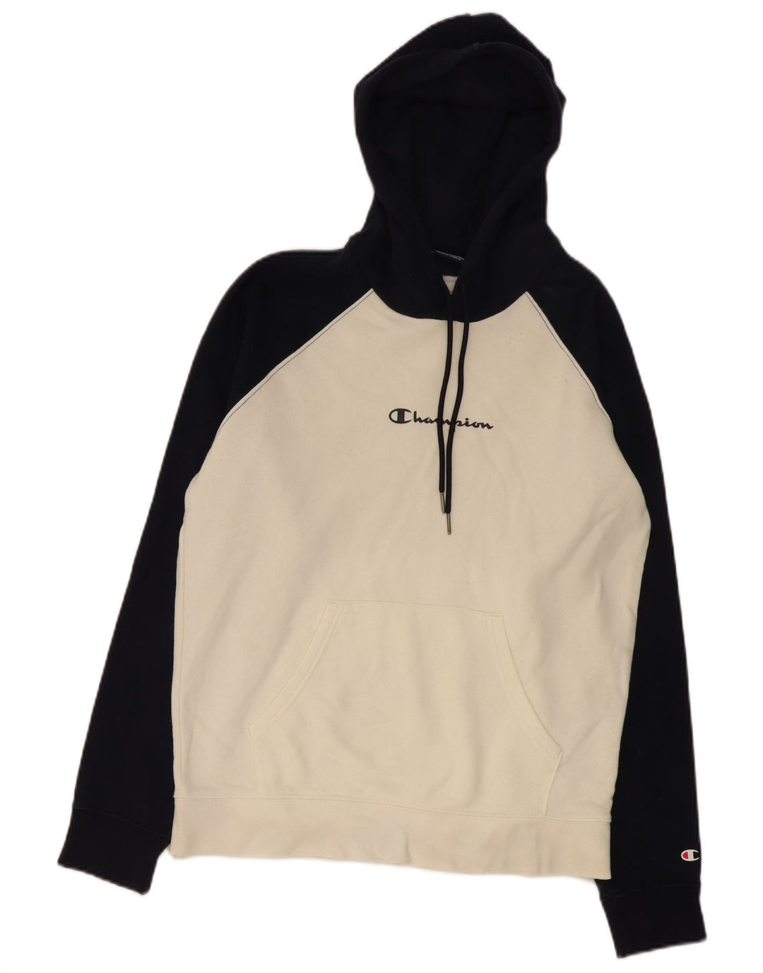 Champion Pull à capuche en coton color block blanc moyen pour homme