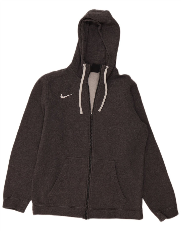 Nike Pull à capuche zippé en coton gris moyen pour homme