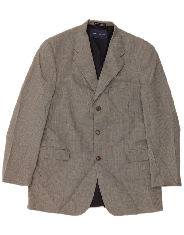 Tommy Hilfiger Veste blazer à 3 boutons pour homme UK 40 Grand pied-de-poule gris