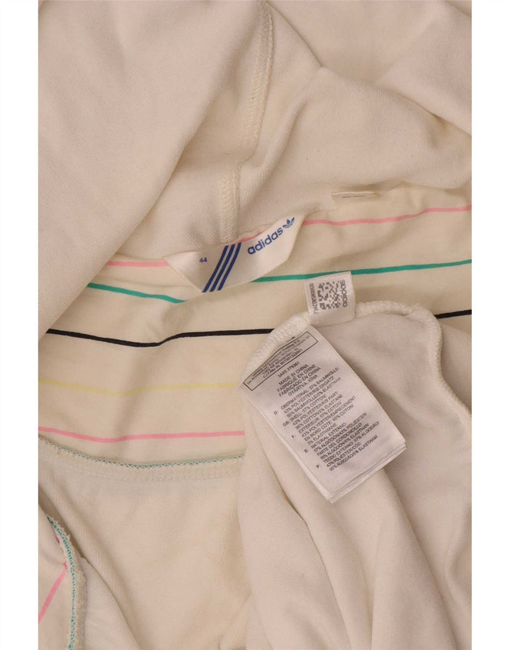Adidas Pull à capuche zippé pour femme IT 44 Coton blanc moyen