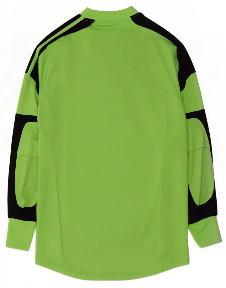Adidas Hommes Climacool Haut À Manches Longues Vert Moyen Colorblock Polyester