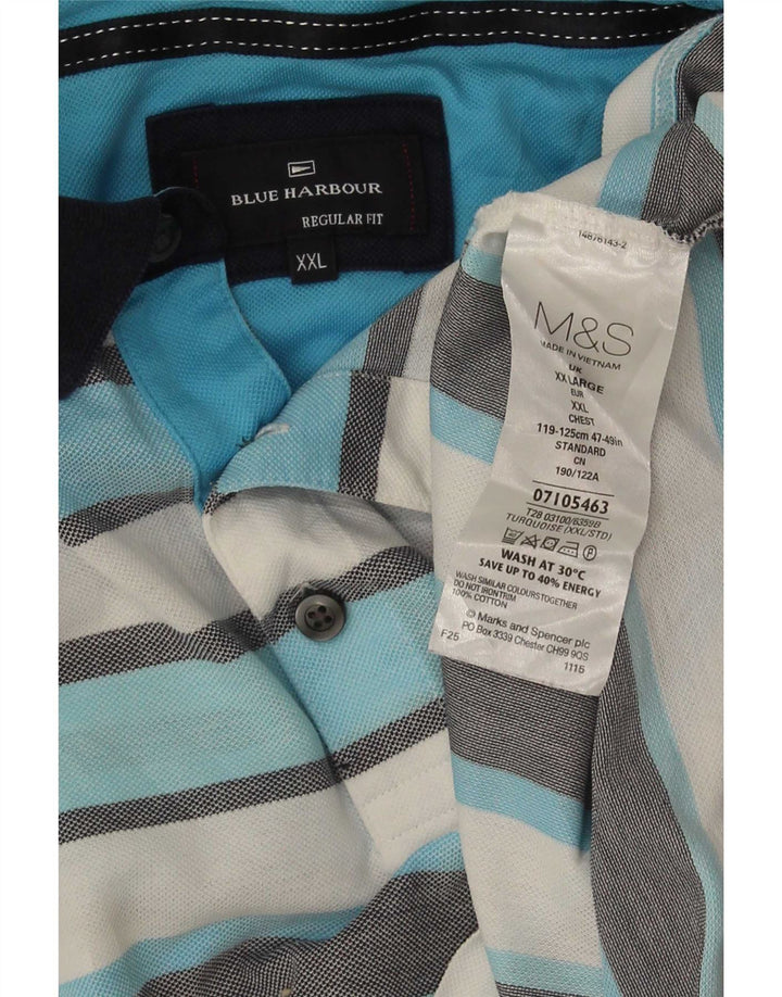 Marks & Spencer Polo Blue Harbor 2XL Homme Rayé Multicolore