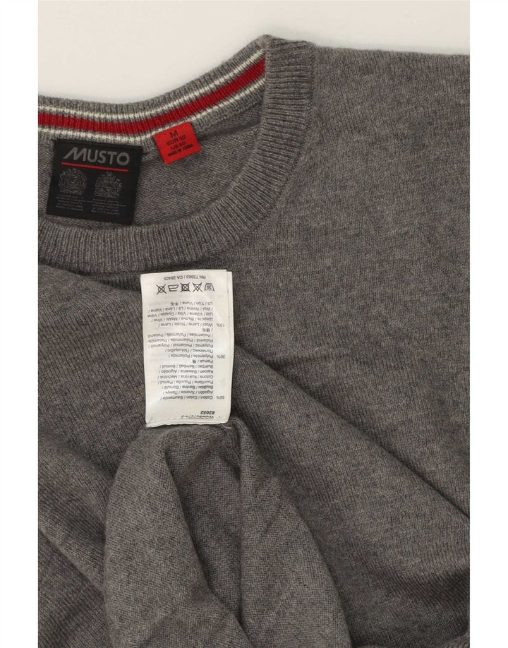 Musto Pull à col rond pour homme en coton gris moyen