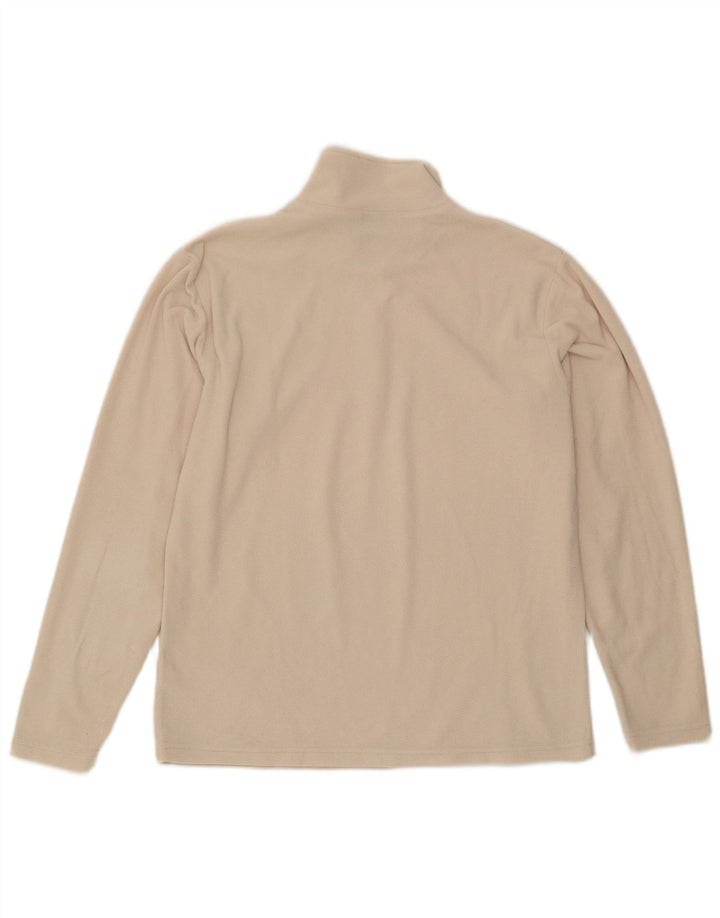 Asics Pull polaire à col zippé pour femme UK 16 Large Polyester blanc cassé