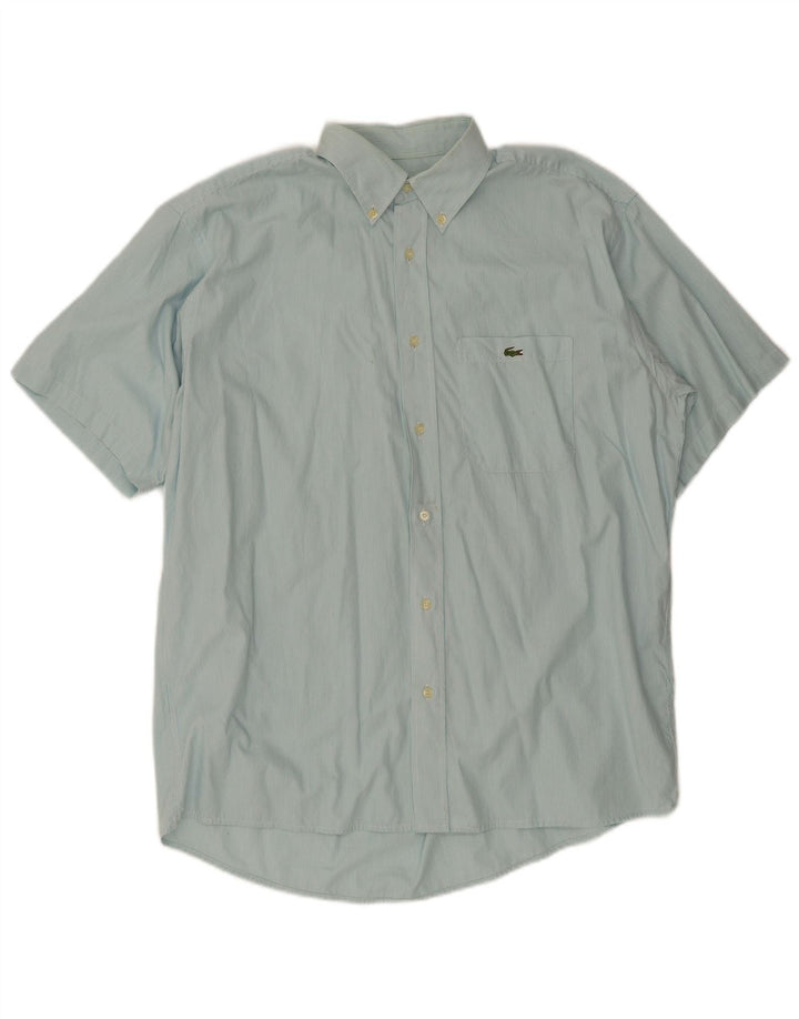 Lacoste Chemise à manches courtes pour homme Taille 42 Grand Bleu