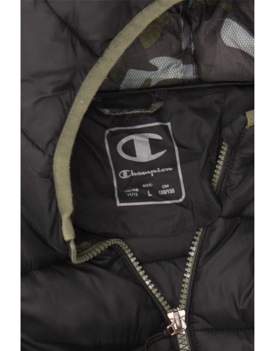 Champion Veste matelassée à capuche pour garçon 11-12 ans Grand Noir