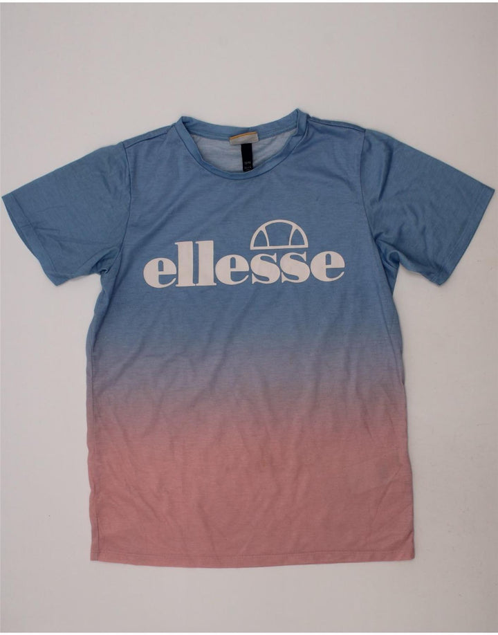 ELLESSE Boys Graphic T-Shirt Top 13-14 Years Blue Tie Dye Polyester Vintage Ellesse and Second-Hand Ellesse from Messina Hembry 