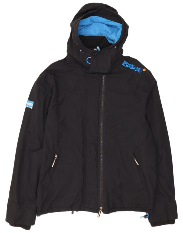 SUPERDRY Veste coupe-vent à capuche Windcheater pour hommes UK 42 XL Nylon noir