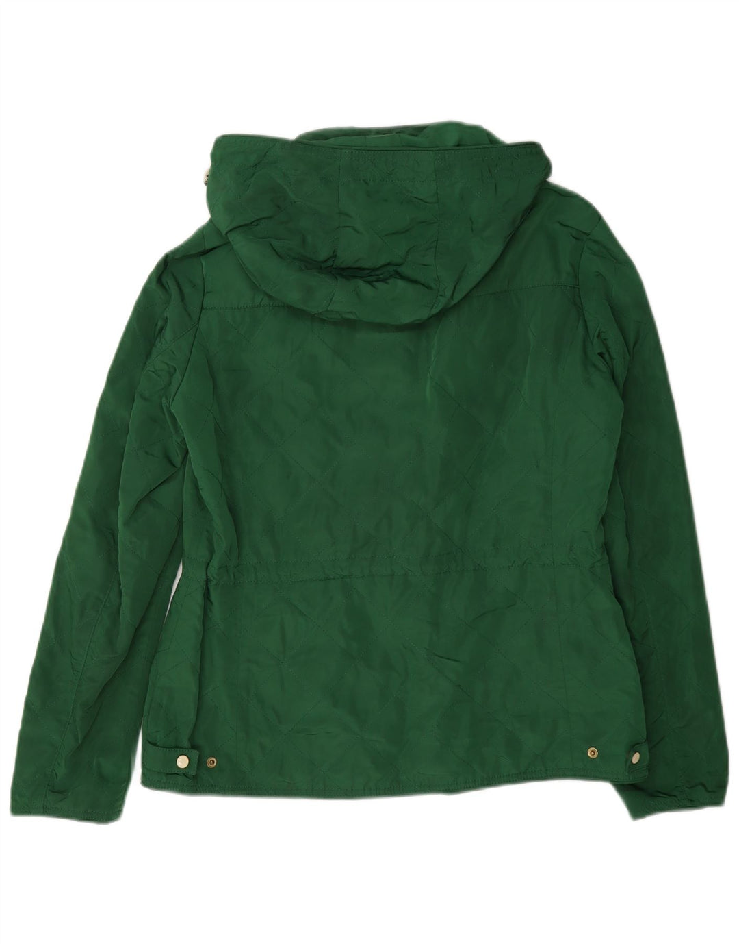 Zara Veste utilitaire matelassée à capuche pour femme UK 14 Large Vert Polyester