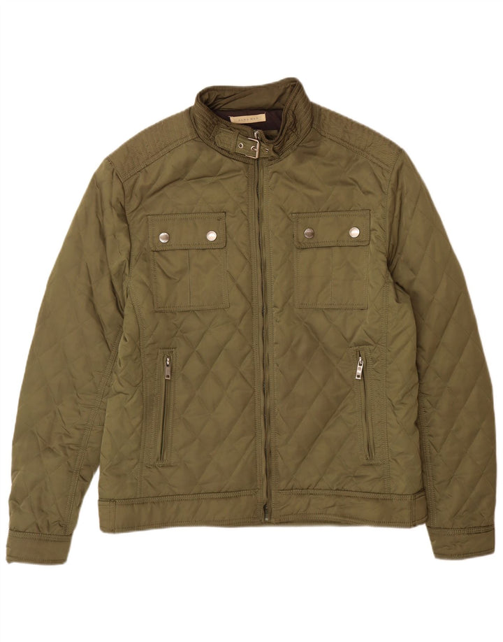 Zara Veste matelassée pour homme UK 44 2XL Kaki Polyester