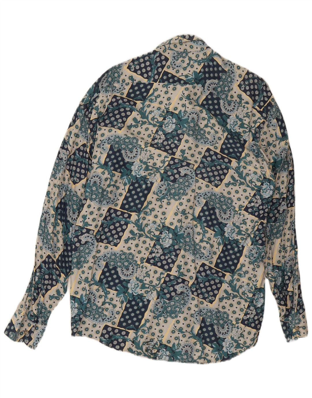 Chemise Homme Vintage Bleu Moyen Paisley Viscose