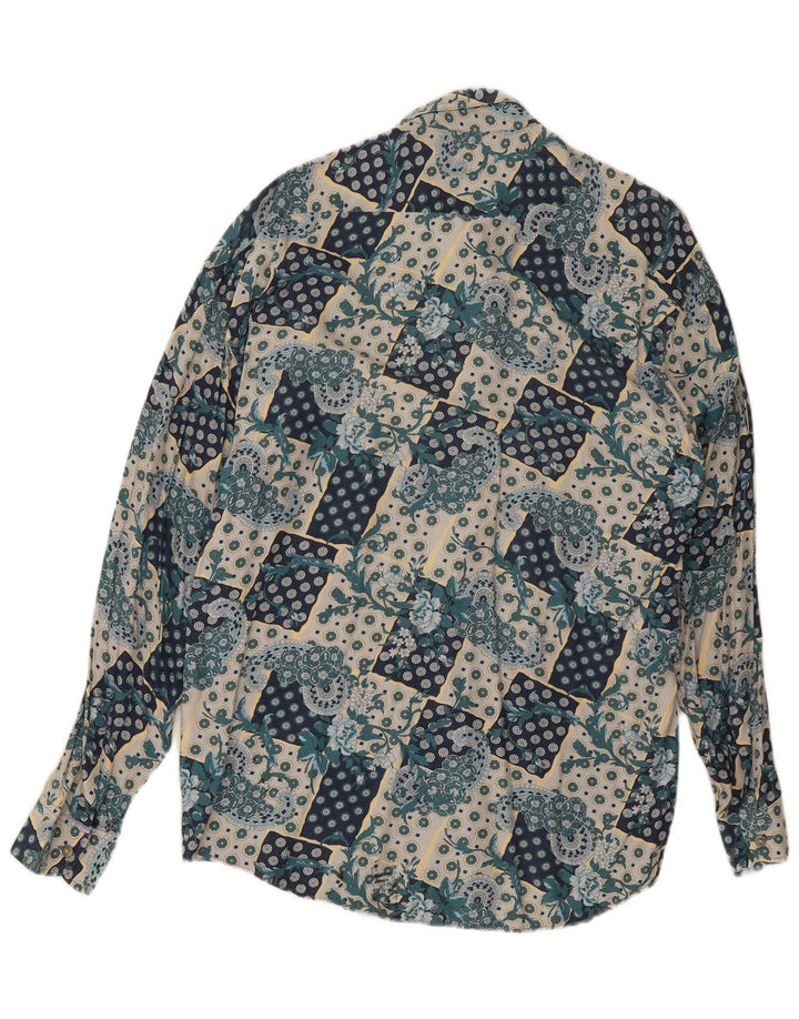 Chemise Homme Vintage Bleu Moyen Paisley Viscose