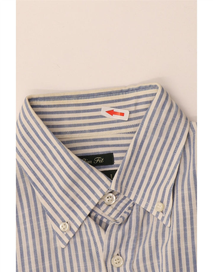 Fred Perry Chemise Slim Fit Homme Grand Bleu Rayé Coton