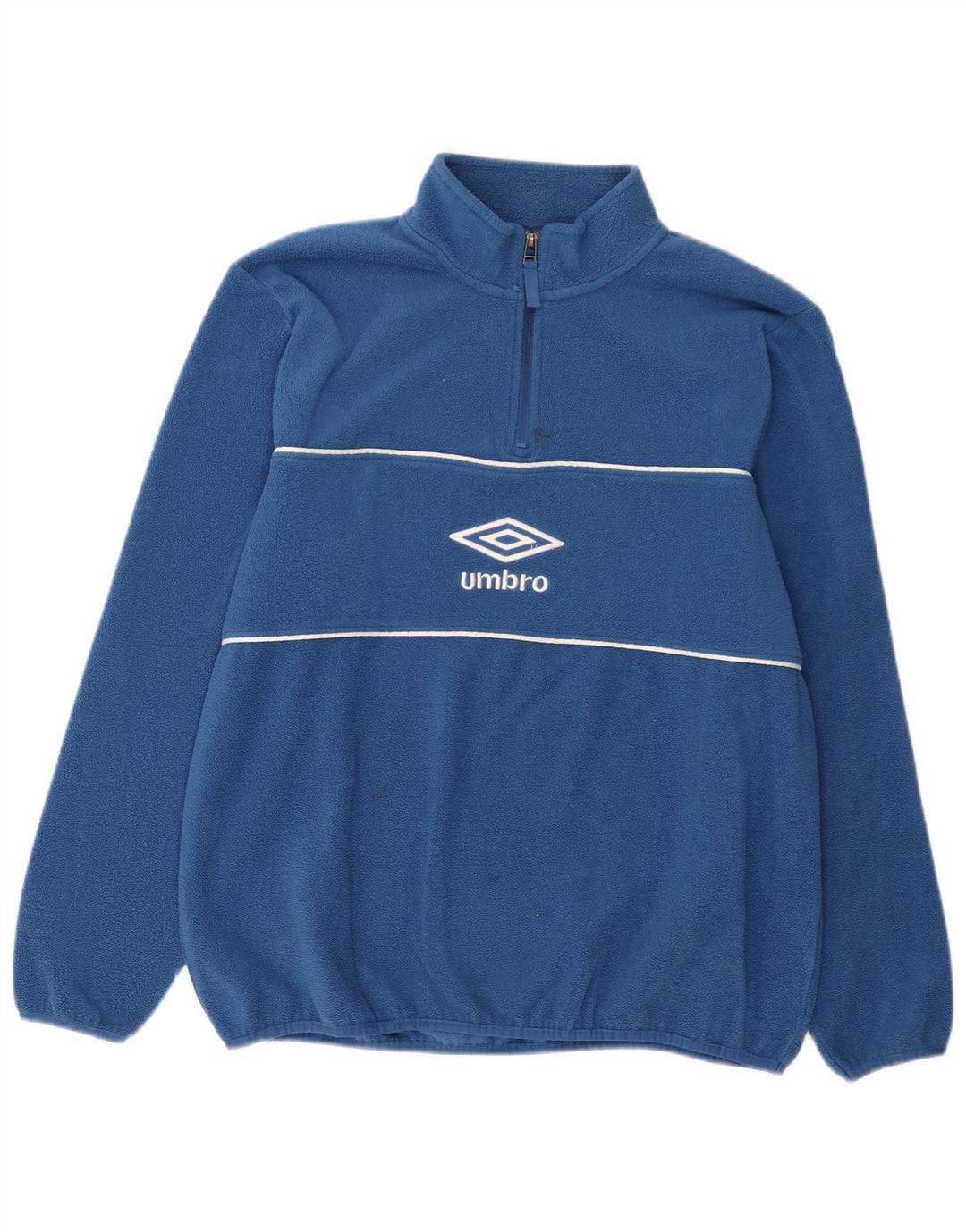 Umbro Pull polaire graphique à col zippé pour homme, grand bleu, polyester