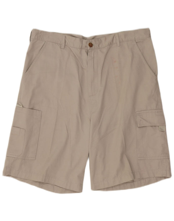 vintage Mens Classic Fit Cargo Shorts IT 54 2XL W42 Gris Coton