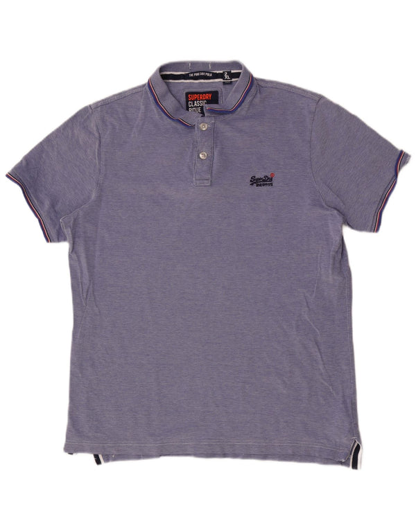 SUPERDRY Polo Homme 2XL Bleu Coton