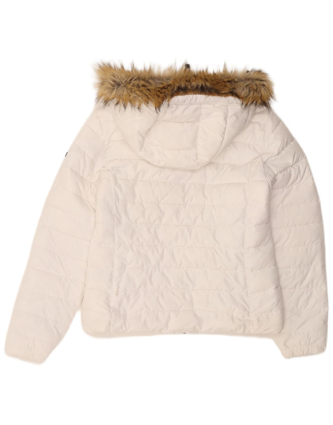 SUPERDRY Veste matelassée à capuche pour femme UK 14 Medium Blanc Polyester