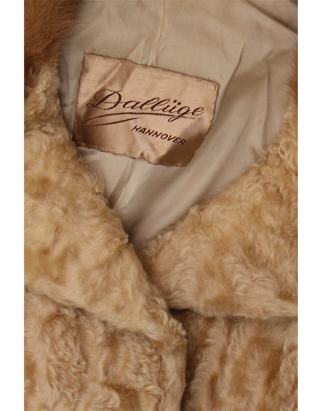 Veste Vintage Femme Fausse Fourrure UK 10 Petit Beige