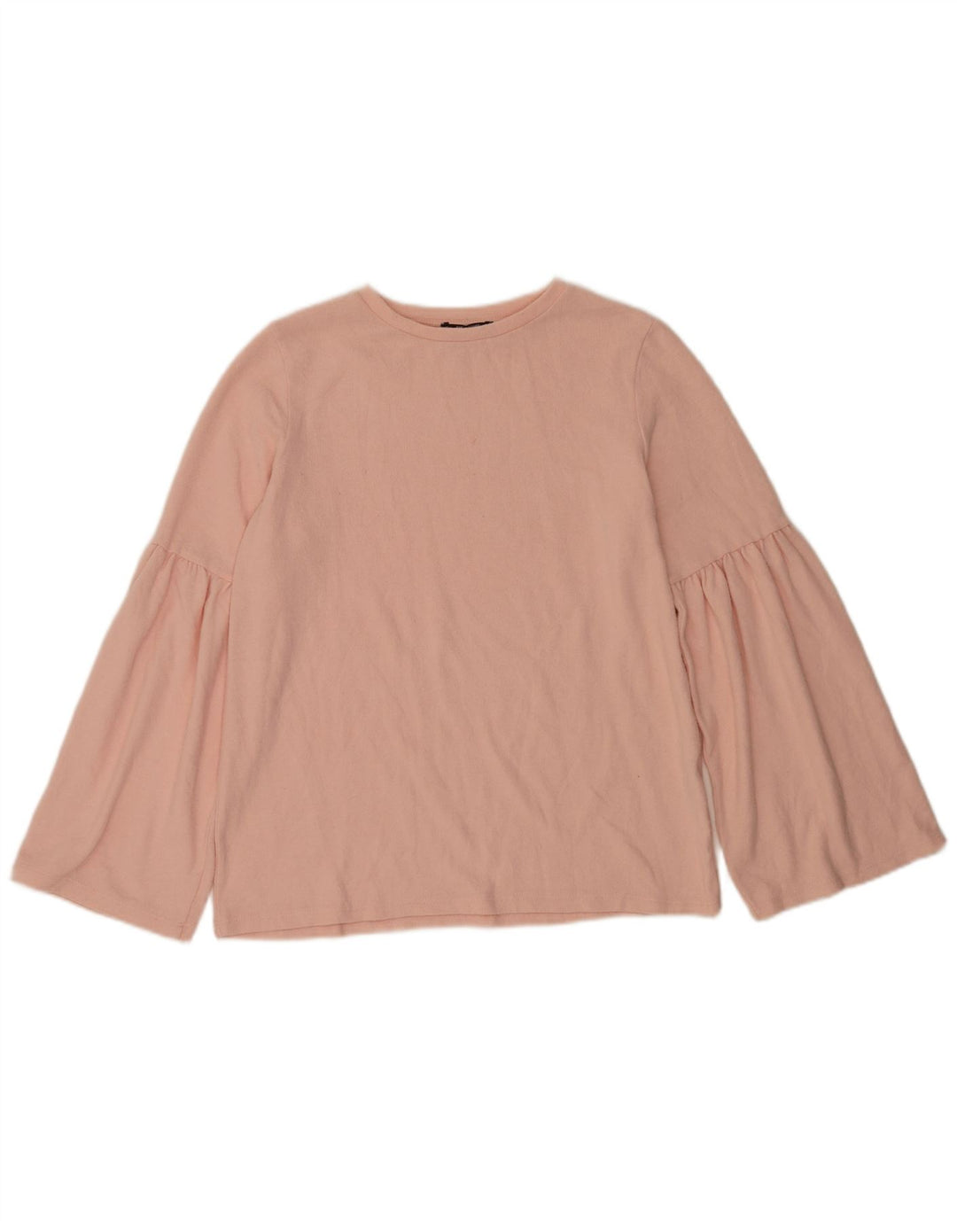 Zara Womens Trafaluc Blouse à manches longues Top UK 14 Rose moyen Polyester