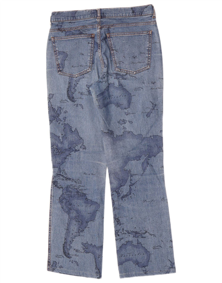 ALVIERO MARTINI Jean Bootcut Graphique Femme W27 L27 Bleu Coton