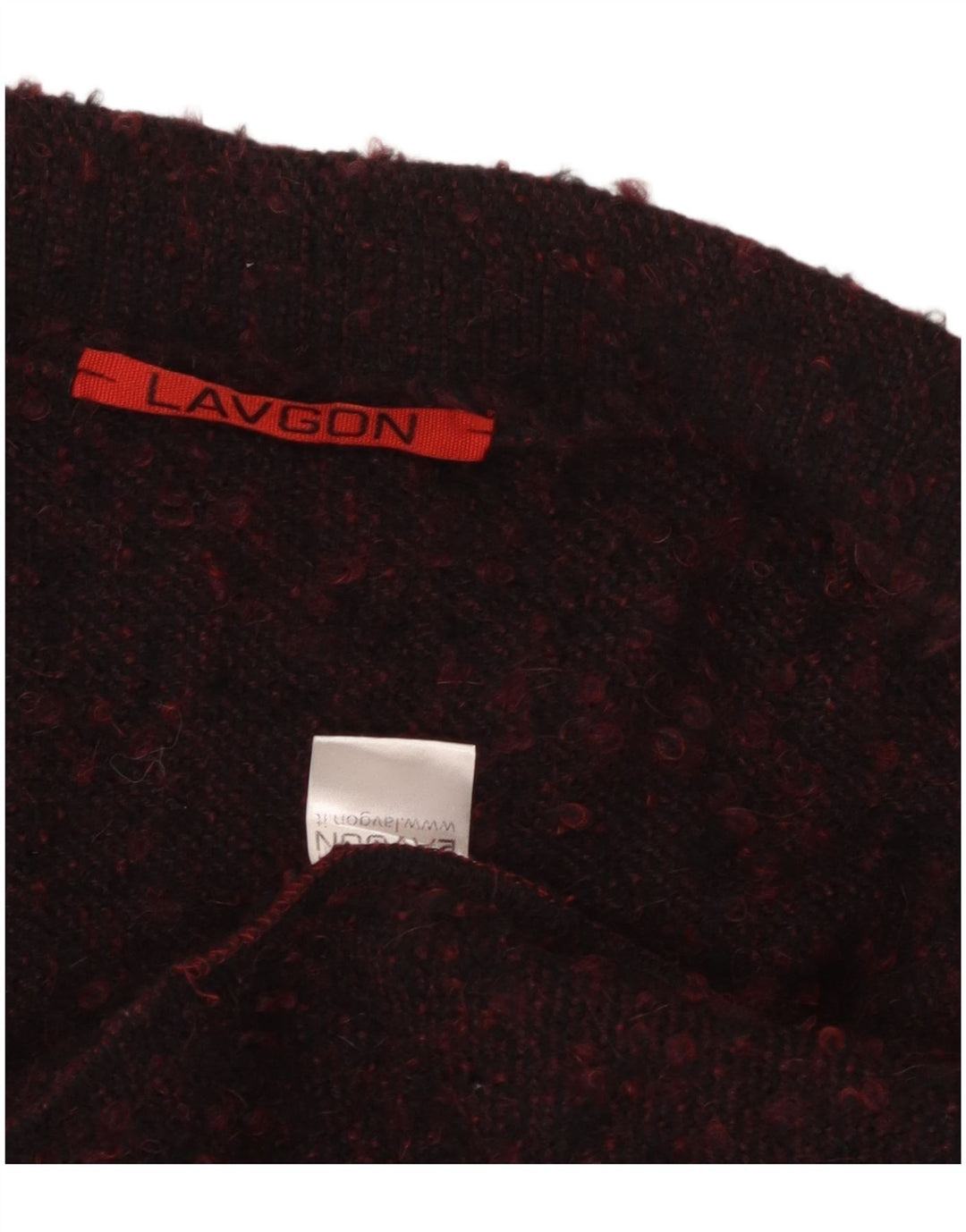 vintage Womens Poncho Open Cardigan Sweater One Size Bourgogne Moucheté Laine