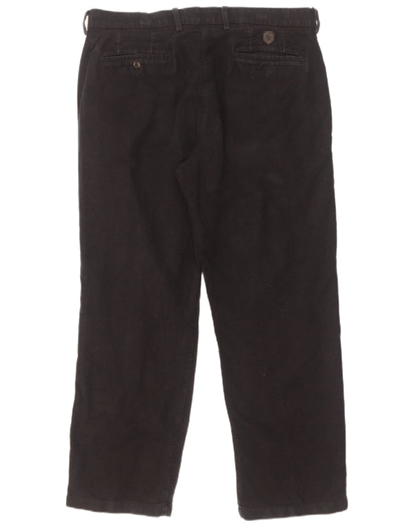 Marks & Spencer Mens Blue Harbour Straight Chino Trousers W36 L29 Black