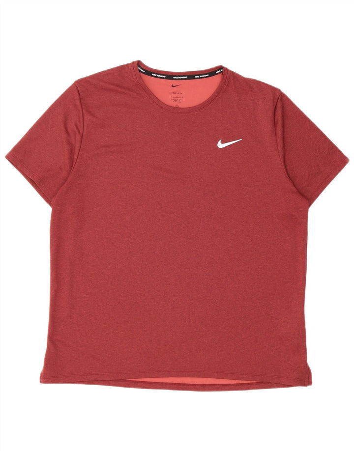 Nike Hommes Running T-Shirt Haut Large Bordeaux Polyester