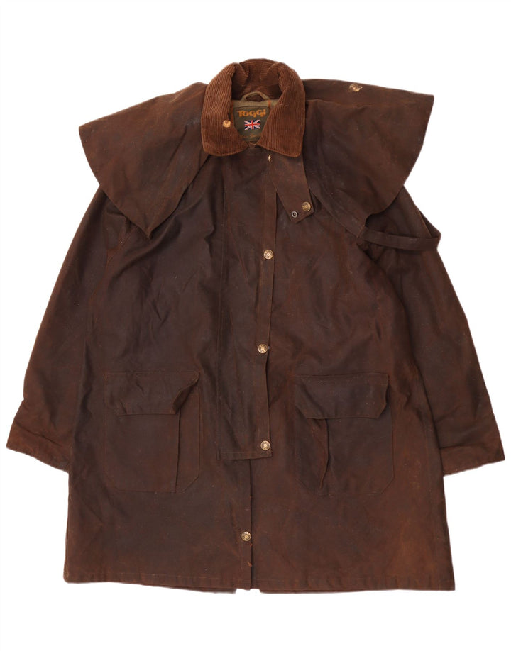 Toggi Manteau surdimensionné en coton ciré pour femme UK 16 Large Marron